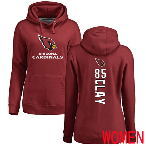 Arizona Cardinals Maroon Women Charles Clay Backer NFL Football 85 Pullover Hoodie Sweatshirts